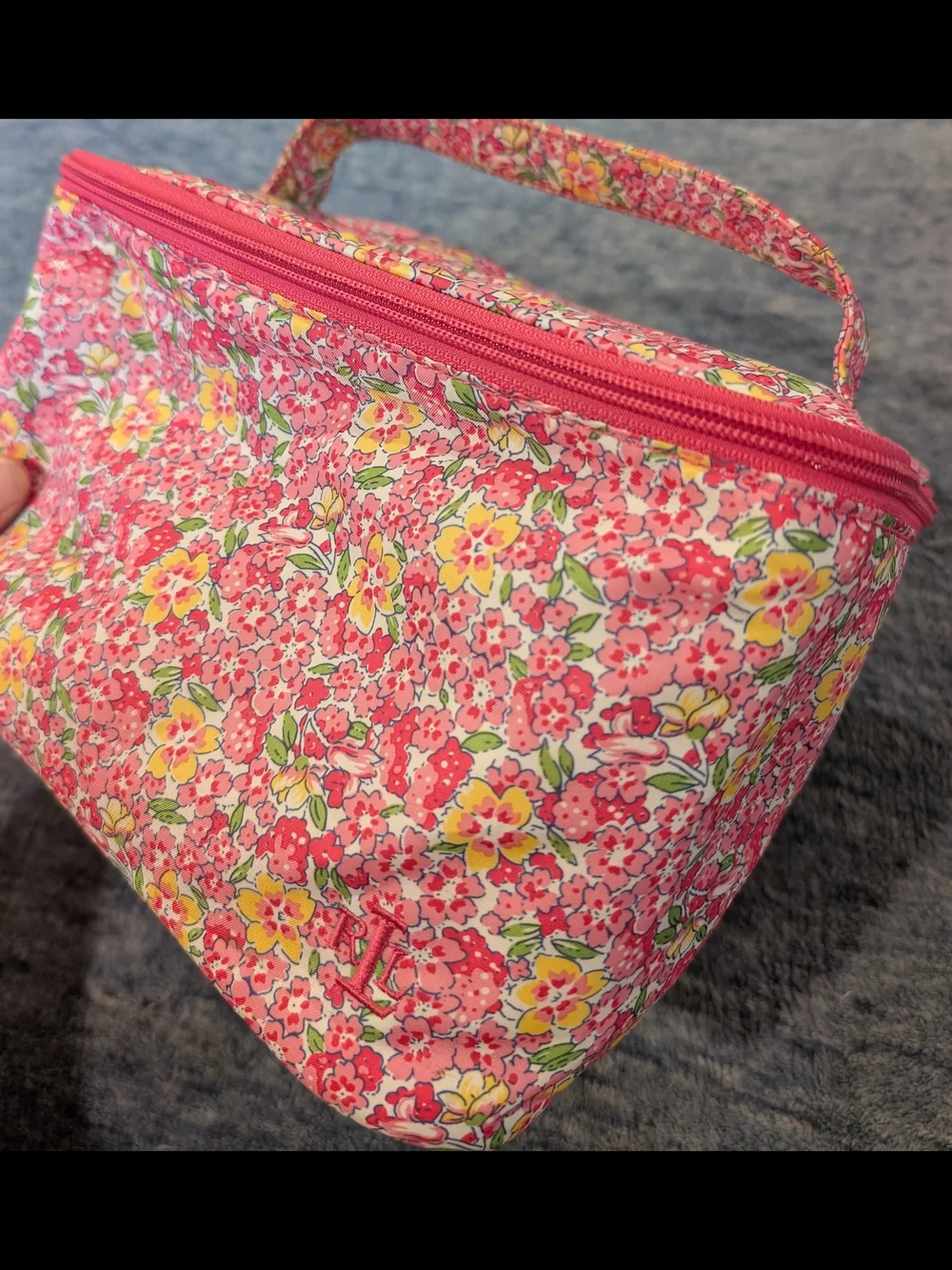 Lauren Ralph Lauren Pink Floral Zip Cosmetic Case
